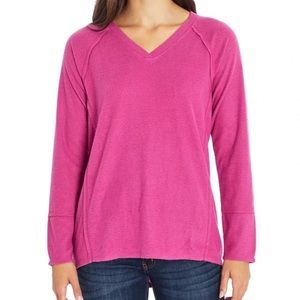 Wildfox Haley Waffle Knit Purple Fuchsia Top
